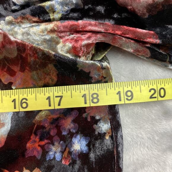 BCBG Generation Velvet Jacket Womens M Moody Floral Ruffle Sleeves Pockets - Picture 9 of 10